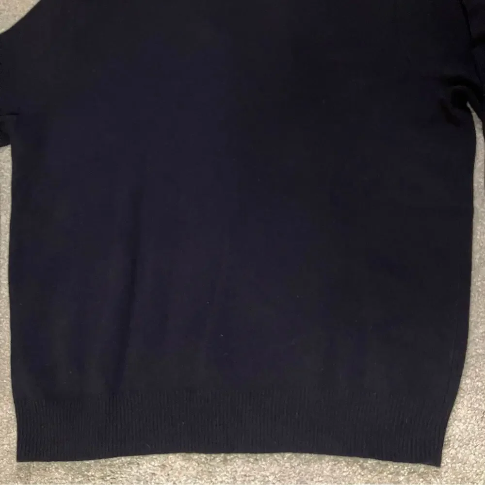 Polo Ralph Lauren Men’s Navy Blue 100% Lambswool V-Neck Sweater Size XL